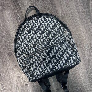 Dior Rider Backpack Beige and Black Oblique Jacquard